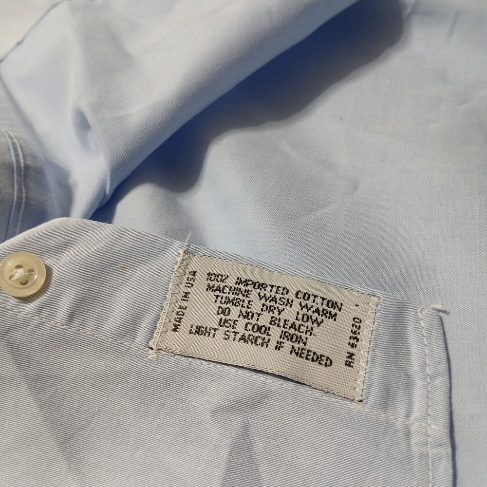 Gitman Bros Men's Long Sleeve Blue Cotton Oxford Button Shirt Size L (16.5-34) - Picture 4 of 11
